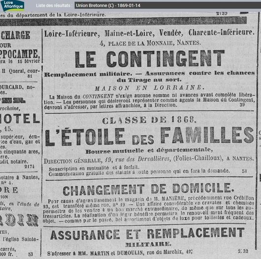 AD44 en ligne - Presse- L'Union Bretonne du 14 janvier 1869