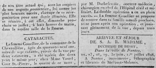 AD44 en ligne - article du journal Le Breton du 18 juillet 1828