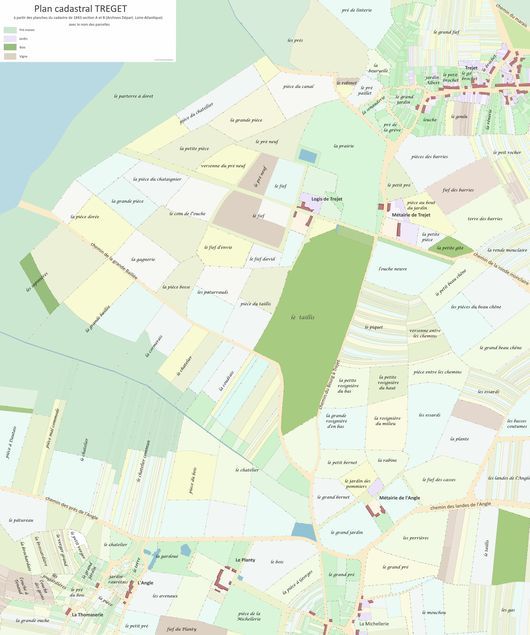 AD44 - Cadastre de La Chevrolière 1844- Logis de Trejet