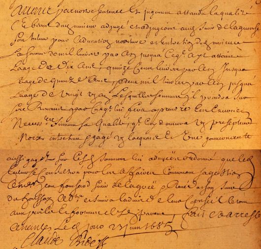 AD44 - B7102 - registre des tutelles - 1685 - pages 196 et 200